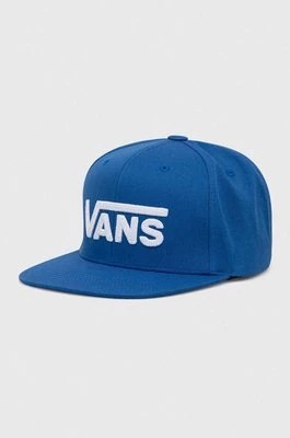 Zdjęcie produktu Vans czapka z daszkiem bawełniana kolor niebieski z aplikacją