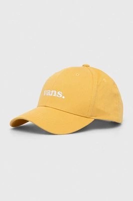 Zdjęcie produktu Vans czapka z daszkiem bawełniana kolor żółty z aplikacją