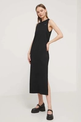 Zdjęcie produktu Vans sukienka bawełniana kolor czarny midi rozkloszowana
