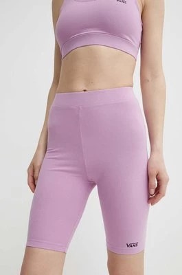 Zdjęcie produktu Vans szorty damskie kolor fioletowy gładkie high waist