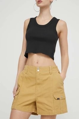 Zdjęcie produktu Vans szorty jeansowe damskie kolor brązowy gładkie high waist