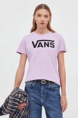 Zdjęcie produktu Vans t-shirt bawełniany damski kolor fioletowy