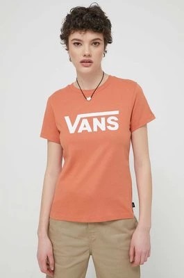 Zdjęcie produktu Vans t-shirt bawełniany damski kolor pomarańczowy