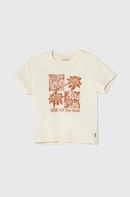 Zdjęcie produktu Vans t-shirt bawełniany dziecięcy TROPIC CHECK CREW kolor beżowy