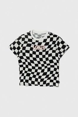 Zdjęcie produktu Vans t-shirt bawełniany dziecięcy WARPED 66 CHECK CREW kolor czarny
