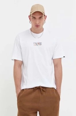 Zdjęcie produktu Vans t-shirt bawełniany kolor biały z aplikacją