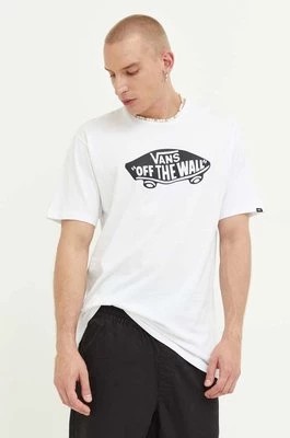 Zdjęcie produktu Vans t-shirt bawełniany kolor biały z nadrukiem