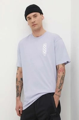 Zdjęcie produktu Vans t-shirt bawełniany męski kolor fioletowy z nadrukiem