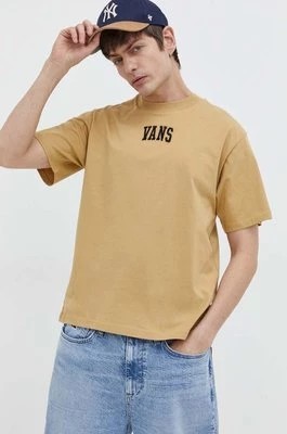 Zdjęcie produktu Vans t-shirt bawełniany męski kolor żółty z aplikacją