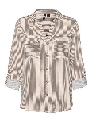 Zdjęcie produktu Vero Moda Koszula w kolorze jasnobrązowo-białym rozmiar: XL