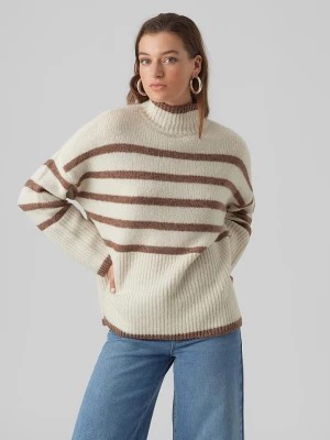 Zdjęcie produktu Vero Moda Sweter "Vmwiona" w kolorze biało-brązowym rozmiar: M