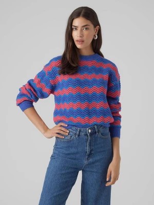 Zdjęcie produktu Vero Moda Sweter w kolorze niebiesko-różowym rozmiar: L