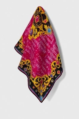 Zdjęcie produktu Versace Jeans Couture apaszka jedwabna kolor różowy wzorzysta 76HA7H01 ZG261