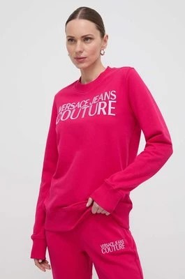 Zdjęcie produktu Versace Jeans Couture bluza bawełniana damska kolor różowy z aplikacją 76HAIT01 CF01T