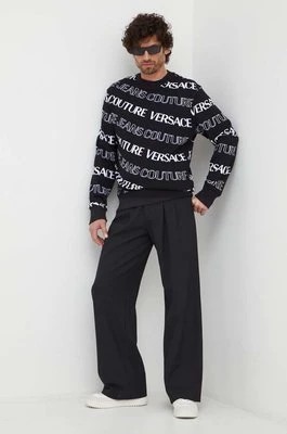Zdjęcie produktu Versace Jeans Couture bluza bawełniana męska kolor czarny wzorzysta 76GAI3R0 FS129