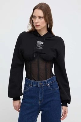 Zdjęcie produktu Versace Jeans Couture bluza damska kolor czarny z kapturem z nadrukiem 76HAI301 F0010