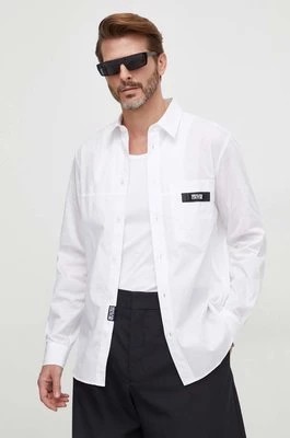 Zdjęcie produktu Versace Jeans Couture koszula bawełniana męska kolor biały regular z kołnierzykiem klasycznym 76GALY19 CN002