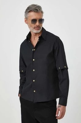 Zdjęcie produktu Versace Jeans Couture koszula bawełniana męska kolor czarny relaxed z kołnierzykiem klasycznym 76GALY06 CN010