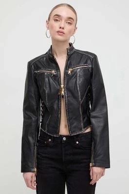 Zdjęcie produktu Versace Jeans Couture kurtka skórzana damska kolor czarny przejściowa 76HAVP00 CPW00