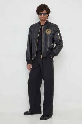 Zdjęcie produktu Versace Jeans Couture kurtka skórzana męska kolor czarny przejściowa 76GAVP06 CPPS3