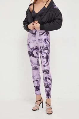 Zdjęcie produktu Versace Jeans Couture legginsy damskie kolor fioletowy wzorzyste 76HAC101 JS292