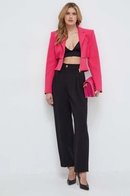 Zdjęcie produktu Versace Jeans Couture spodnie damskie kolor czarny szerokie high waist 76HAA115 N0103
