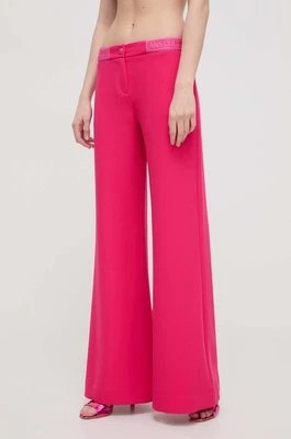 Zdjęcie produktu Versace Jeans Couture spodnie damskie kolor różowy szerokie high waist 76HAA112 N0103