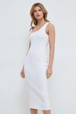 Zdjęcie produktu Versace Jeans Couture sukienka kolor biały midi dopasowana 76HAO947 J0004