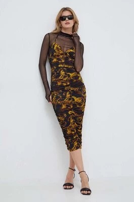 Zdjęcie produktu Versace Jeans Couture sukienka kolor czarny midi dopasowana 76HAO9D8 JS291