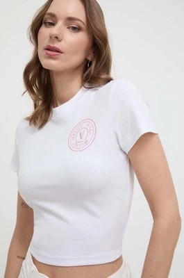 Zdjęcie produktu Versace Jeans Couture t-shirt damski kolor biały 76HAHG06 CJ02G