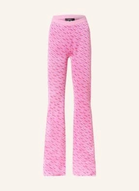 Zdjęcie produktu Versace Spodnie Z Dzianiny La Greca Z Dodatkiem Jedwabiu pink