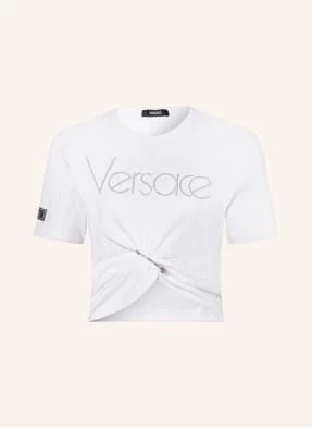 Zdjęcie produktu Versace T-Shirt Z Obszyciem Ozdobnymi Kamykami weiss