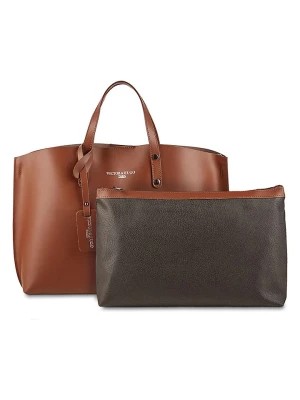 Zdjęcie produktu Victor & Hugo Paris Skórzany shopper bag "Livel" w kolorze brązowym - 45 x 31 x 12 cm rozmiar: onesize