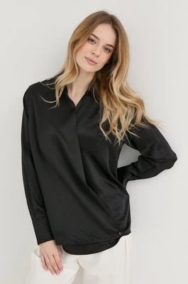 Zdjęcie produktu Victoria Beckham bluzka jedwabna damska kolor czarny gładka