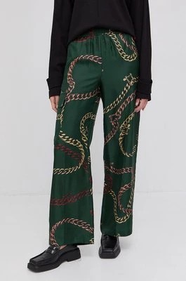 Zdjęcie produktu Victoria Beckham Spodnie damskie kolor zielony szerokie high waist