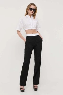 Zdjęcie produktu Victoria Beckham spodnie wełniane kolor czarny proste high waist