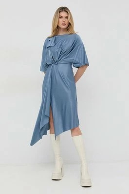 Zdjęcie produktu Victoria Beckham sukienka kolor niebieski midi rozkloszowana