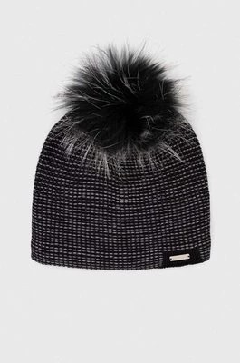 Zdjęcie produktu Viking czapka wełniana Esme kolor czarny z cienkiej dzianiny wełniana 210/21/0102