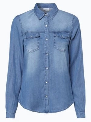 Zdjęcie produktu Vila Damska koszula jeansowa Kobiety Bawełna niebieski jednolity,