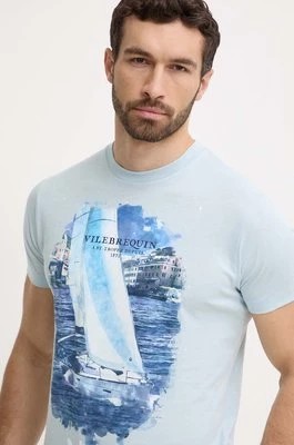 Zdjęcie produktu Vilebrequin t-shirt bawełniany PORTISOL męski kolor niebieski z nadrukiem PTSAP382