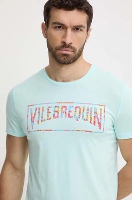Zdjęcie produktu Vilebrequin t-shirt bawełniany THOM męski kolor turkusowy z nadrukiem THOAP349