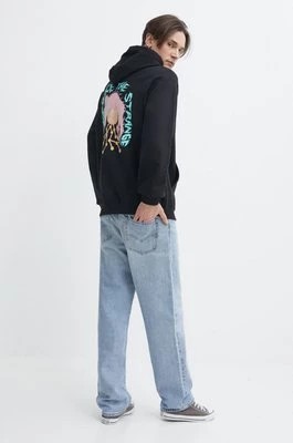 Zdjęcie produktu Volcom bluza bawełniana męska kolor czarny z kapturem z nadrukiem