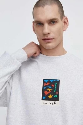 Zdjęcie produktu Volcom bluza x ARTHUR LONGO męska kolor szary z nadrukiem