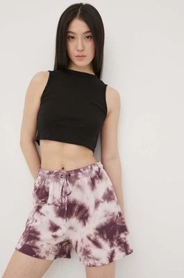 Zdjęcie produktu Volcom szorty damskie kolor fioletowy wzorzyste high waist