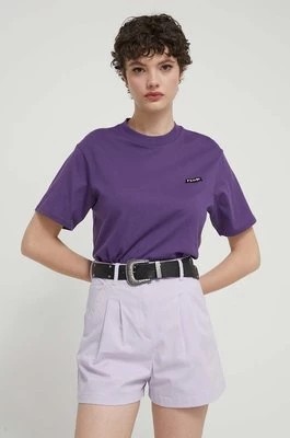 Zdjęcie produktu Volcom t-shirt bawełniany damski kolor fioletowy