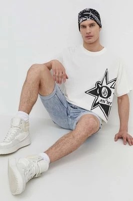 Zdjęcie produktu Volcom t-shirt bawełniany męski kolor beżowy z nadrukiem