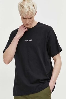 Zdjęcie produktu Volcom t-shirt bawełniany męski kolor czarny z aplikacją