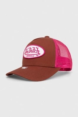 Zdjęcie produktu Von Dutch czapka z daszkiem kolor brązowy wzorzysta