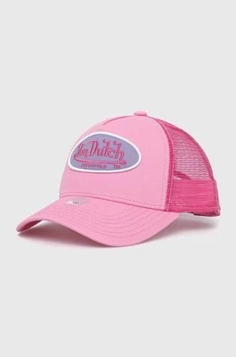 Zdjęcie produktu Von Dutch czapka z daszkiem kolor różowy z aplikacją