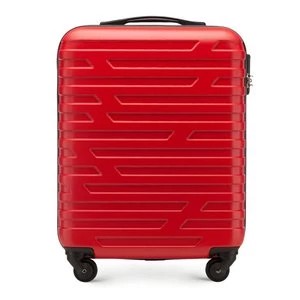 Zdjęcie produktu Walizka kabinowa z ABS-u w geometryczny deseń czerwona Wittchen